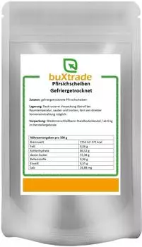 Buxtrade Gefriergetrocknete Pfirsichscheiben 0,5kg