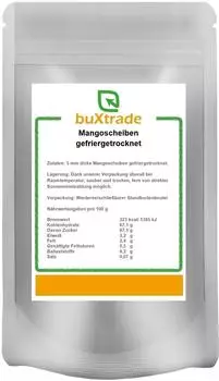 Buxtrade Gefriergetrocknete Mangoscheiben 0,1kg