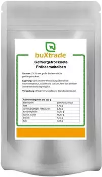 Buxtrade Gefriergetrocknete Erdbeerscheiben 0,25kg