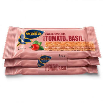 Wasa Knäckebrot-Sandwich Käse Tomate Basilikum 3er-Pack (120g)