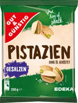 Gut & G&uuml;nstig Pistazien ger&ouml;stet und gesalzen (250 g)