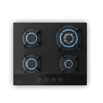 Klarstein Velaire 60 Gaskochfeld schwarz – Kraftvolle Wokzone für authentische Asia-Gerichte und Hochtemperatur-Kochen