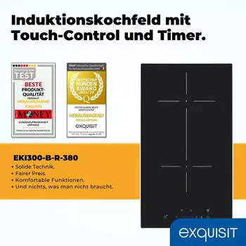 Exquisit EKI300-B-R-380 – Exquisit EKI300-B-R-380 steuert Kochtemperaturen präzise per Touch-Bedienung
