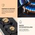 Klarstein Goldflame Domino 2-flammig Messing-Brenner Glaskeramik schwarz