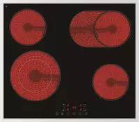 PKM Glaskeramikkochfeld, Schwarz, Metall, Glas, 59x5x52 cm, Kindersicherung,