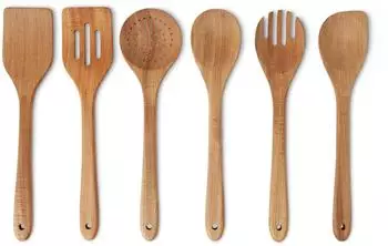 AmazonBasics Kochutensilien-Set Akazienholz, 6-teilig, vorgeölt (UTW0611001-M)