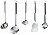 R&ouml;sle Schauml&ouml;ffel flach Rundgriff Grob Edelstahl 12cm