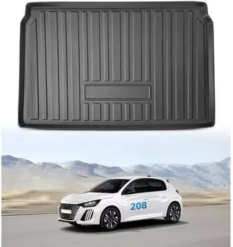 LuxusKollektion Kofferraummatte für Peugeot 208 / E-208 (2020-2025), TPE, hoher Rand