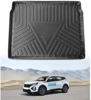 LuxusKollektion Kofferraummatte Peugeot 2008 II (2020-2026) TPE, schwarz, hoher Rand