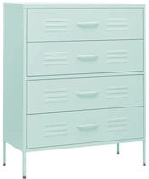 vidaXL Kommode Minzgr&uuml;n 80x35x101,5 cm Stahl