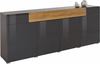 Helvetia Toledo 208x83,4cm anthrazit-matt/anthrazit-hochglanz/alteiche