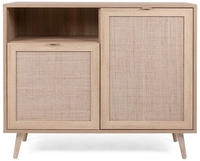 Finori Beistellschrank Bali 01A Sonoma-Eiche und Raffia-Druck