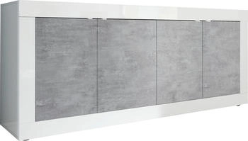 INOSIGN Basic 207x86cm hochglanz-weiß/beton