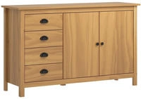 vidaXL Sideboard Hill Honigbraun 130x40x80 cm Massivholz Kiefer
