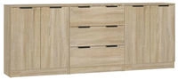 vidaXL 3-tlg. Sideboard Sonoma Eiche-Optik Holzwerkstoff
