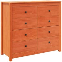 vidaXL Beistellschrank Wachsbraun 100x40x90 cm Massivholz Kiefer