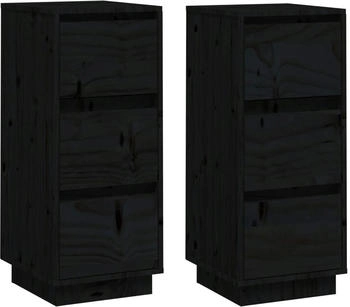 vidaXL Sideboards 2 Stk. Massivholz Kiefer 32x75cm (813374)