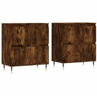 vidaXL Sideboards 2 Stk. R&auml;uchereiche Holzwerkstoff