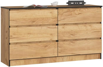Akord Furniture Factory K140 138x77cm mit 6 Schubladen craft-eiche