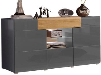 Helvetia Toledo 159x83,4cm anthrazit-hochglanz/alteiche