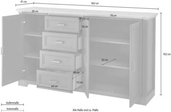 Innostyle Jasmin 182x102cm pinie hell