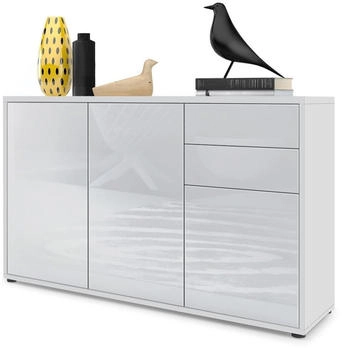 Vladon Ben V3 117x74cm weiß matt/weiß hochglanz