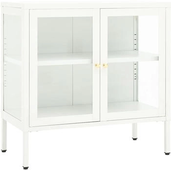 vidaXL Sideboard Stahl und Glas 70x70cm (336065)