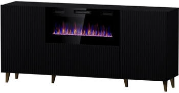 Mirjan24 Pafos mit Elektrokamin 180x82cm schwarz
