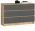 graphit/artisan-eiche: Akord Furniture Factory K120 120x77cm mit 6 Schubladen