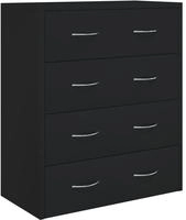 vidaXL Kommode mit 4 Schubladen 60&times;30,5&times;71 cm Schwarz