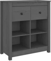 vidaXL Sideboard Grau 70x35x80 cm Massivholz Kiefer