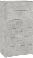 vidaXL Sideboard mit 6 Schubladen Betongrau 50x34x96 cm Holzwerkstoff