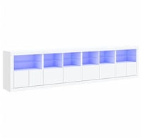 vidaXL Sideboard mit LED-Leuchten Wei&szlig; 283x37x67 cm