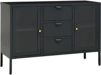 vidaXL Sideboard Anthrazit 105x35x70 cm Stahl und Hartglas