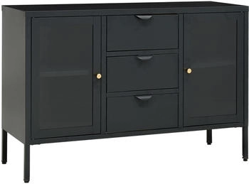 vidaXL Sideboard Stahl und Hartglas 105x70cm (336078)