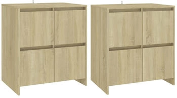 vidaXL Sideboards 2 Stk. Holzwerkstoff 70x75cm (3098091)
