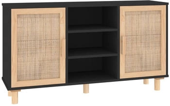 vidaXL Sideboard Massivholz Kiefer Natur-Rattan 105x60cm (345640)