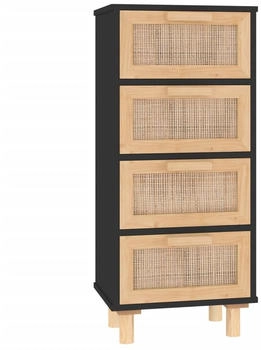vidaXL Sideboard Massivholz Kiefer und Natur-Rattan 40x90cm (345643)