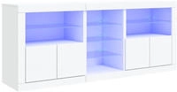 vidaXL Sideboard mit LED-Leuchten Wei&szlig; 162x37x67 cm