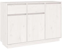 vidaXL Sideboard Wei&szlig; 110x34x75 cm Massivholz Kiefer