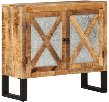 vidaXL Sideboard Massives Raues Mangoholz und Metall 80x71cm (355842)