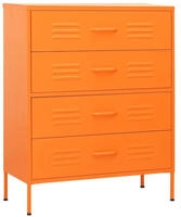 vidaXL Kommode Orange 80x35x101,5 cm Stahl