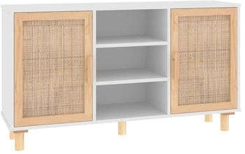 vidaXL Sideboard Massivholz Kiefer und Natur-Rattan 105x60cm (345639)