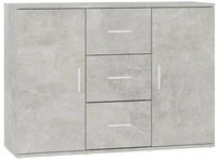 vidaXL Sideboard Betongrau 91x29,5x65 cm Holzwerkstoff