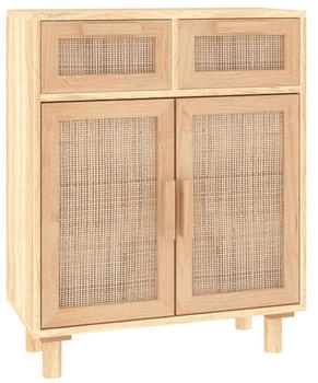 vidaXL Sideboard Massivholz Kiefer und Natur-Rattan 60x75cm (345638)