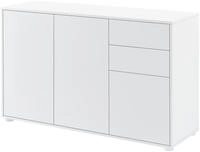 Sideboard Paarl mit 3 T&uuml;ren 74x117x36 cm Wei&szlig;, hochglanz [en.casa]