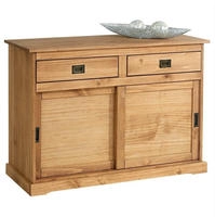 Kommode SAVONA, Sideboard mit 2 T&uuml;ren 2 Schubladen, Kiefer massiv, Oberfl&auml;che...