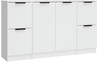 vidaXL Sideboards 3 Stk. Wei&szlig; Holzwerkstoff