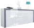 Vladon La Paz 167x72cm hochglanz-weiß/hochglanz-grau