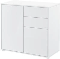 Sideboard Paarl mit 2 T&uuml;ren 74x79x36 cm Wei&szlig;, hochglanz [en.casa]